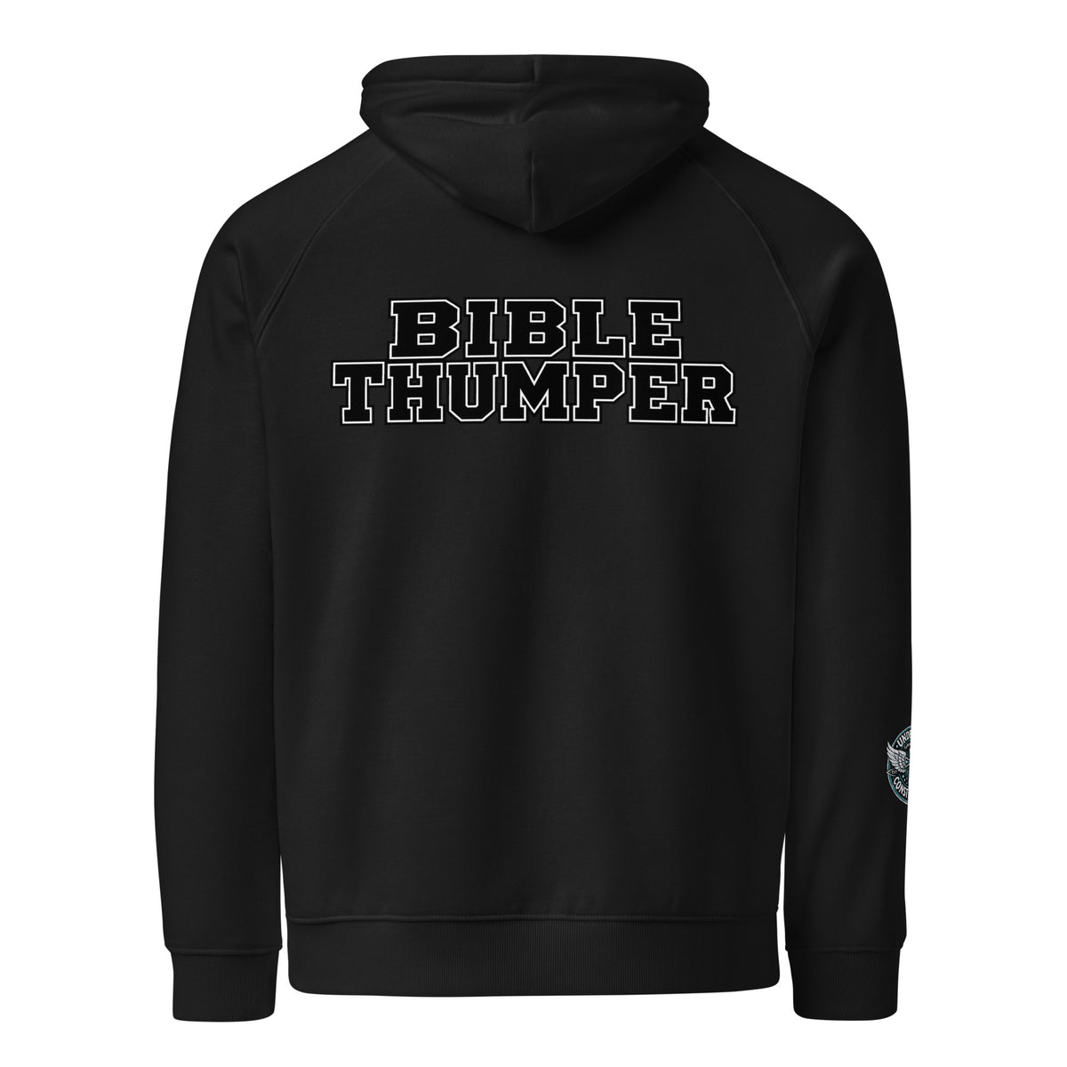 Product mockupBible Thumper hoodie white front