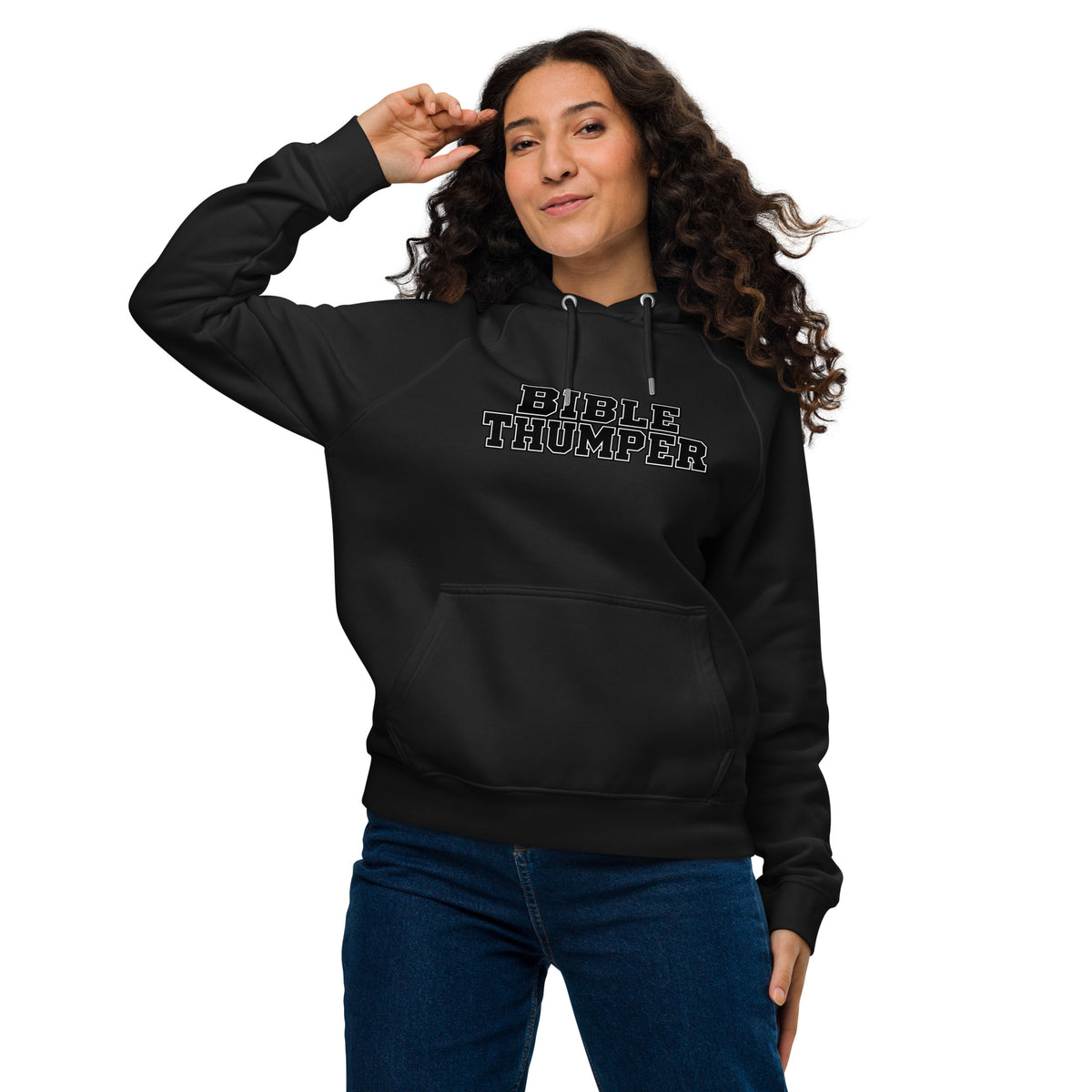 Bible Thumper hoodie white front