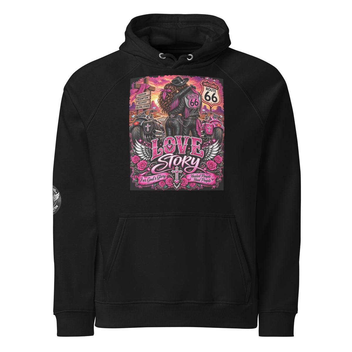 Product Love Story hoodie black right side