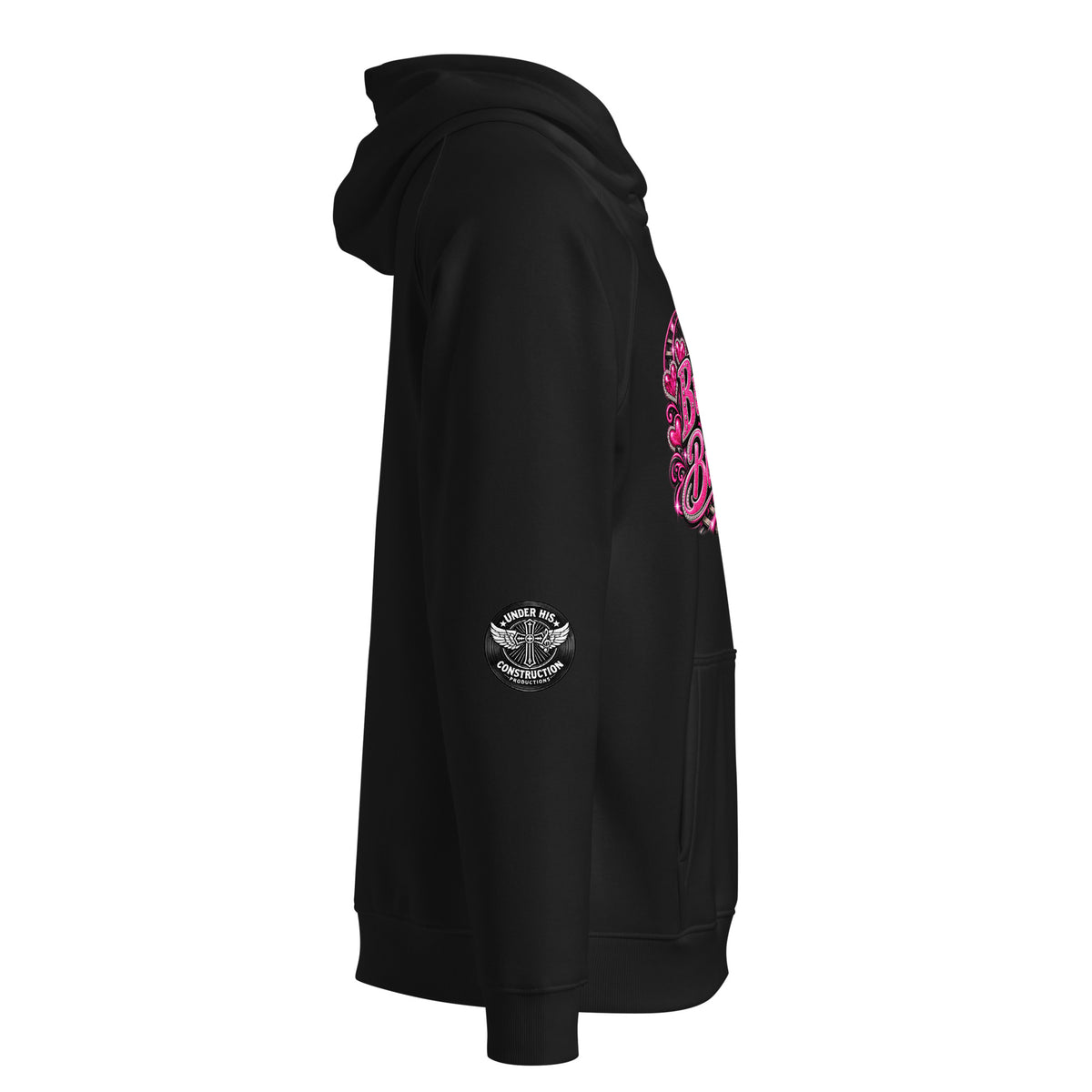 Eco raglan hoodie Buckle Up Butter Cup charcoal melange