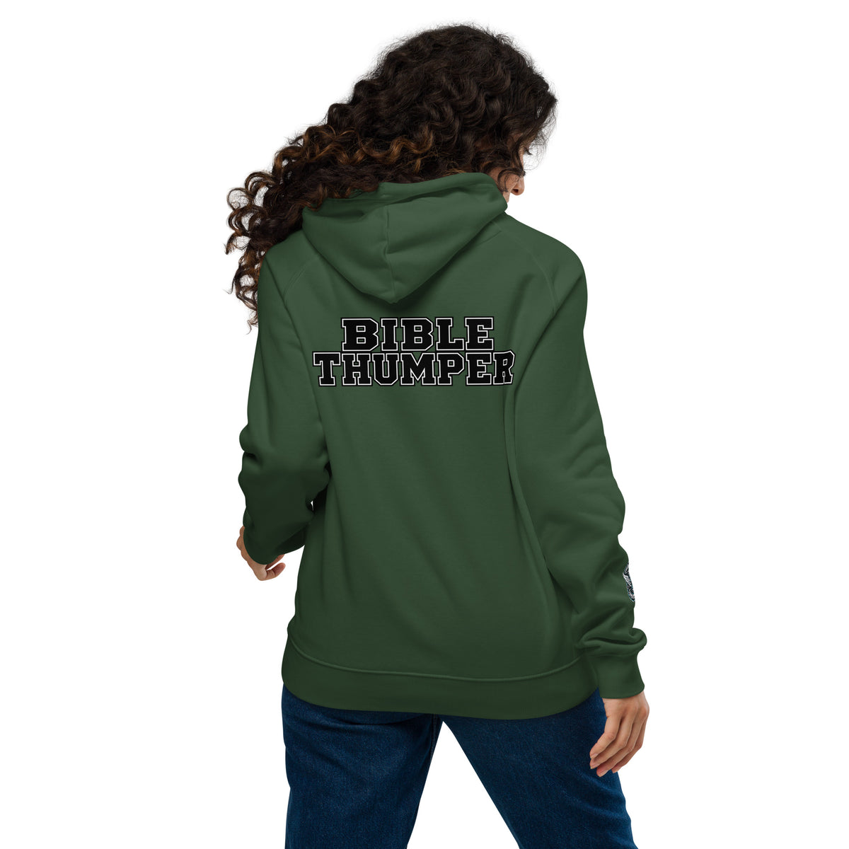 Product mockupBible Thumper hoodie burgundy front