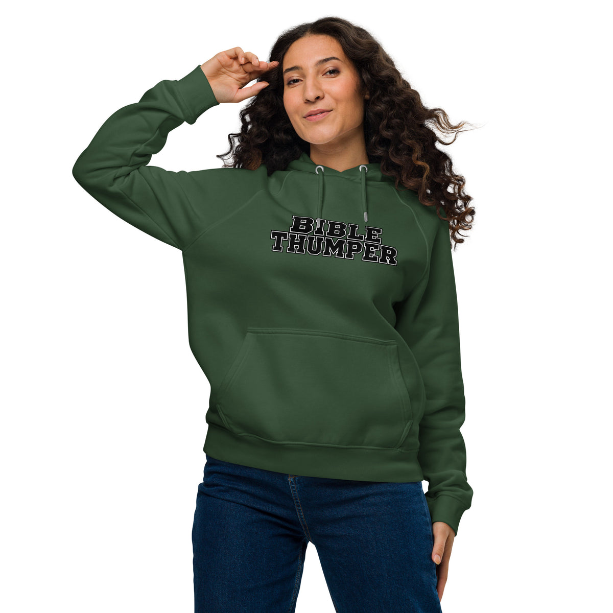 Bible Thumper hoodie white front