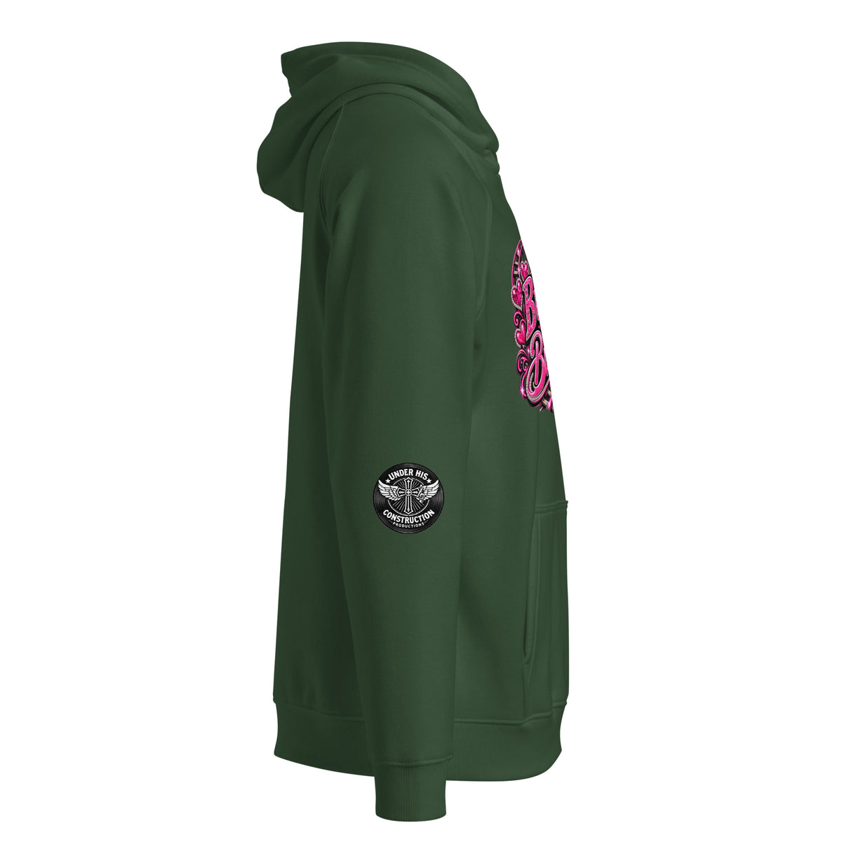 Eco raglan hoodie Buckle Up Butter Cup charcoal melange