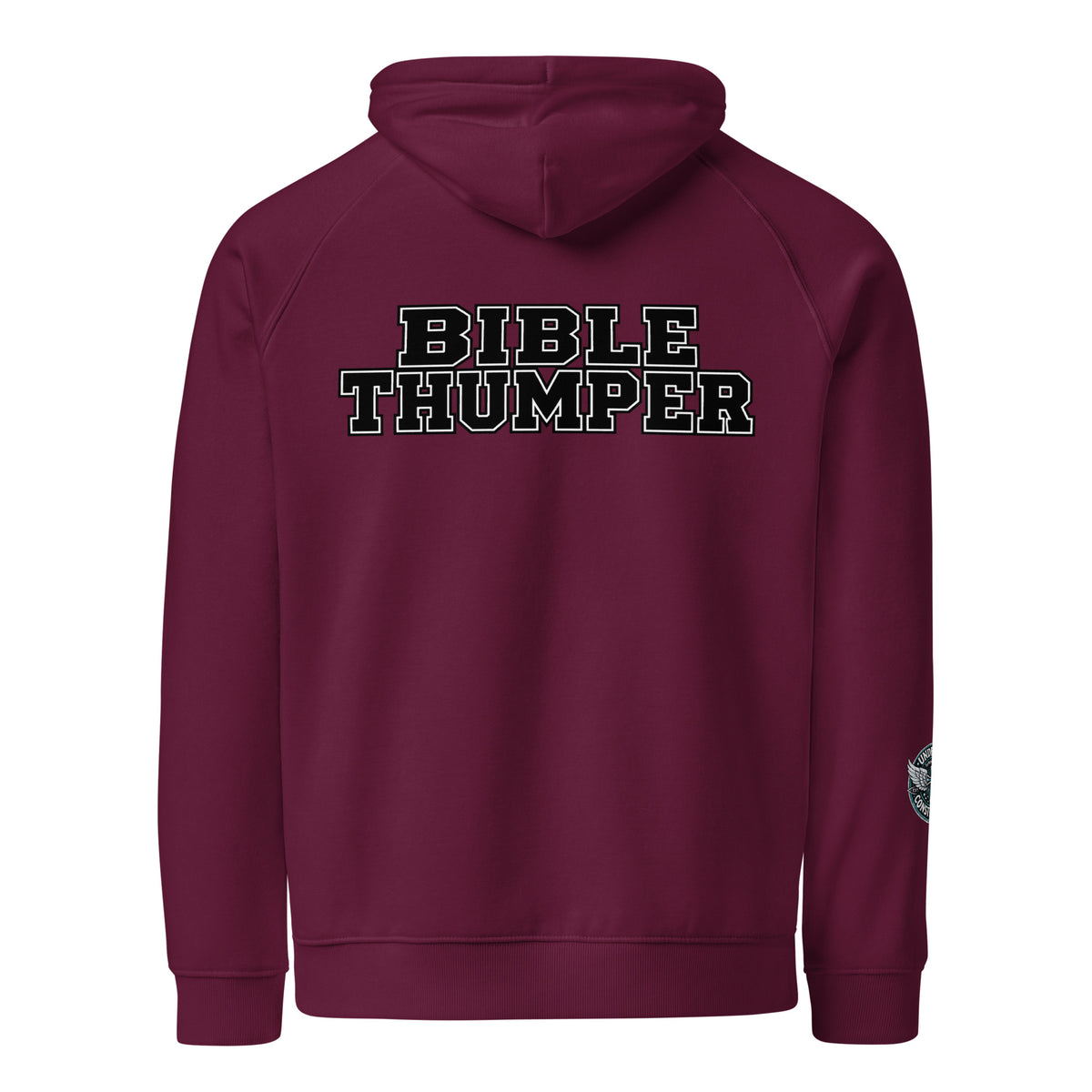 Product mockupBible Thumper hoodie white front