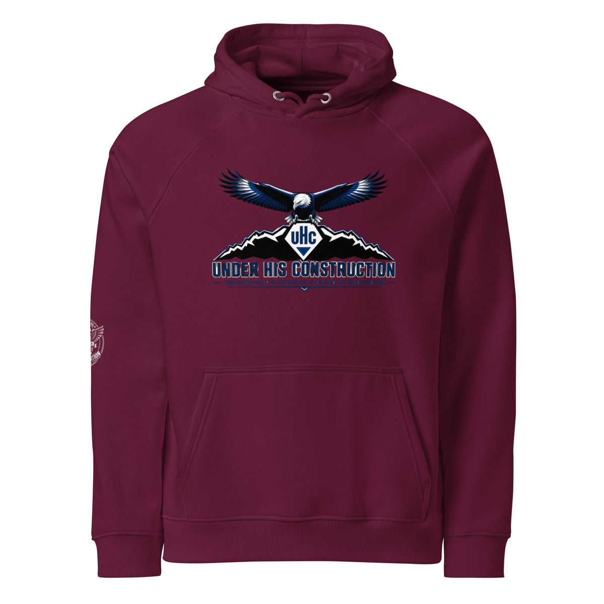 Eagle UHC hoodie burgundy front