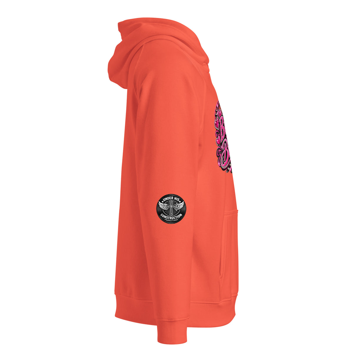 Eco raglan hoodie Buckle Up Butter Cup charcoal melange