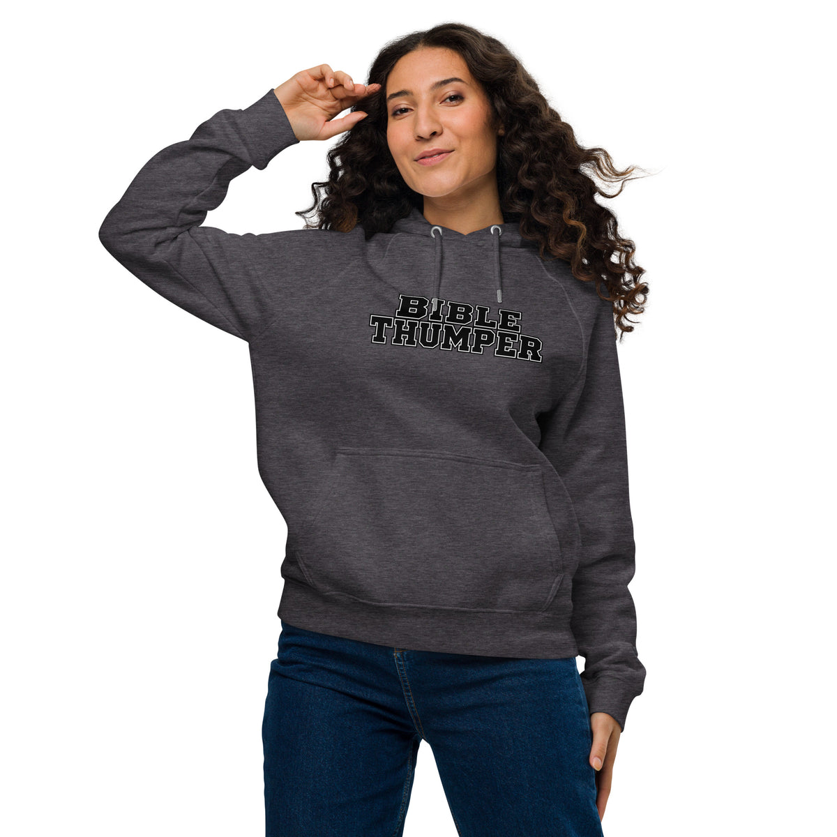 Bible Thumper hoodie white front