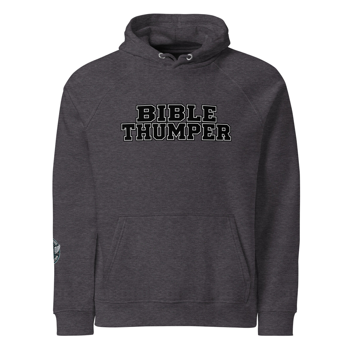 Bible Thumper hoodie charcoal melange front