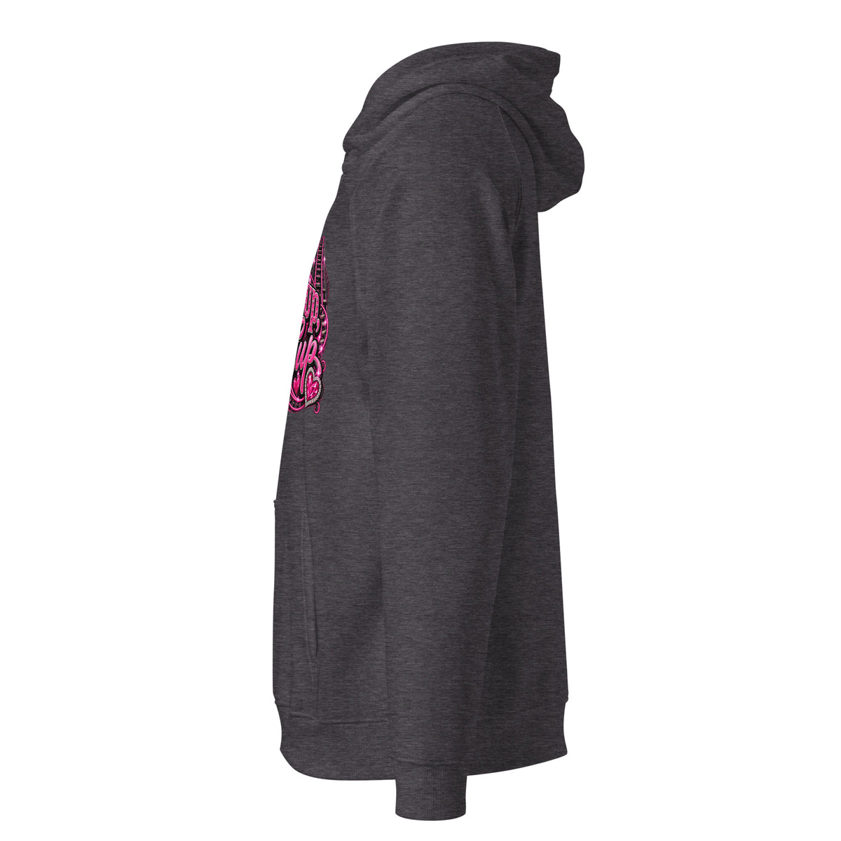 Eco raglan hoodie Buckle Up Butter Cup charcoal melange