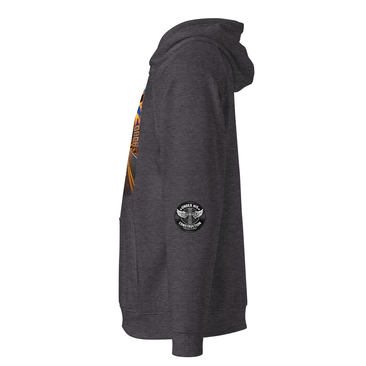 Eco raglan hoodie black unisex front