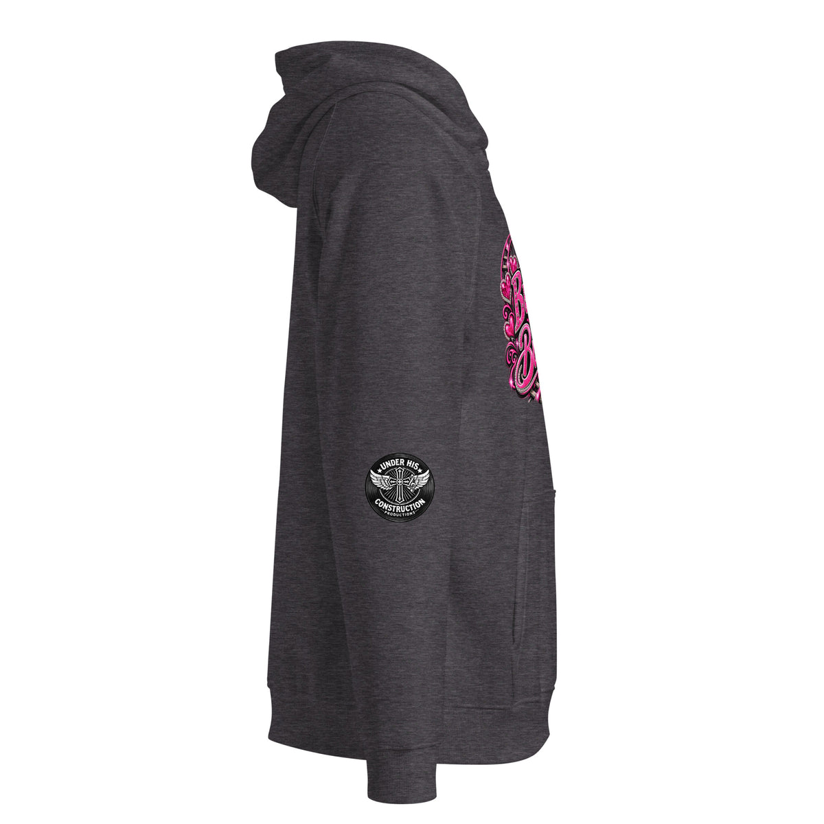 Eco raglan hoodie Buckle Up Butter Cup charcoal melange