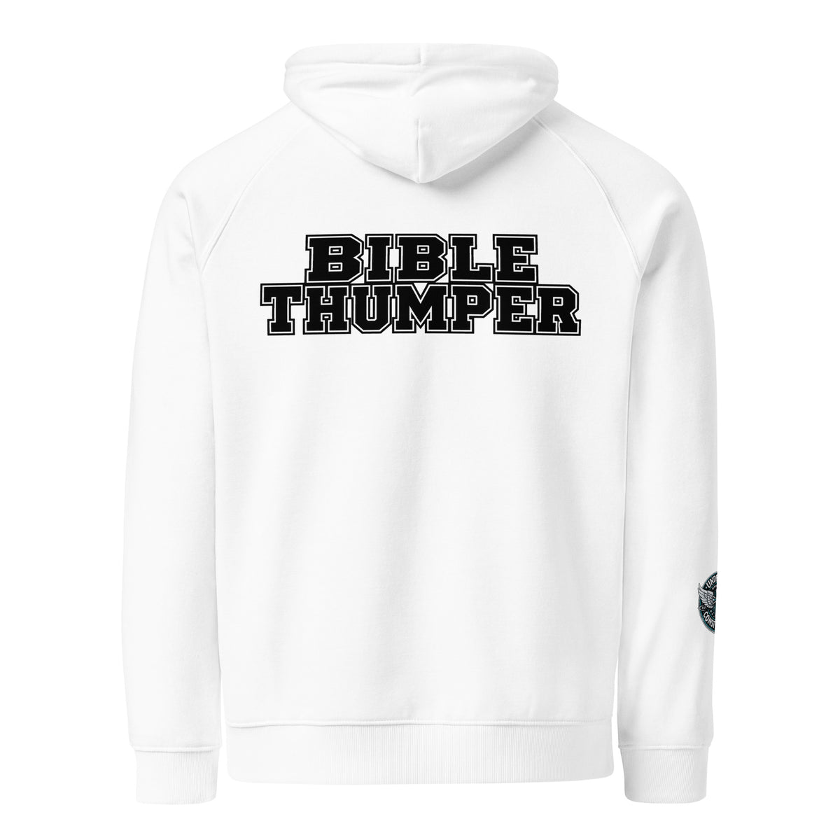 Bible Thumper hoodie white front