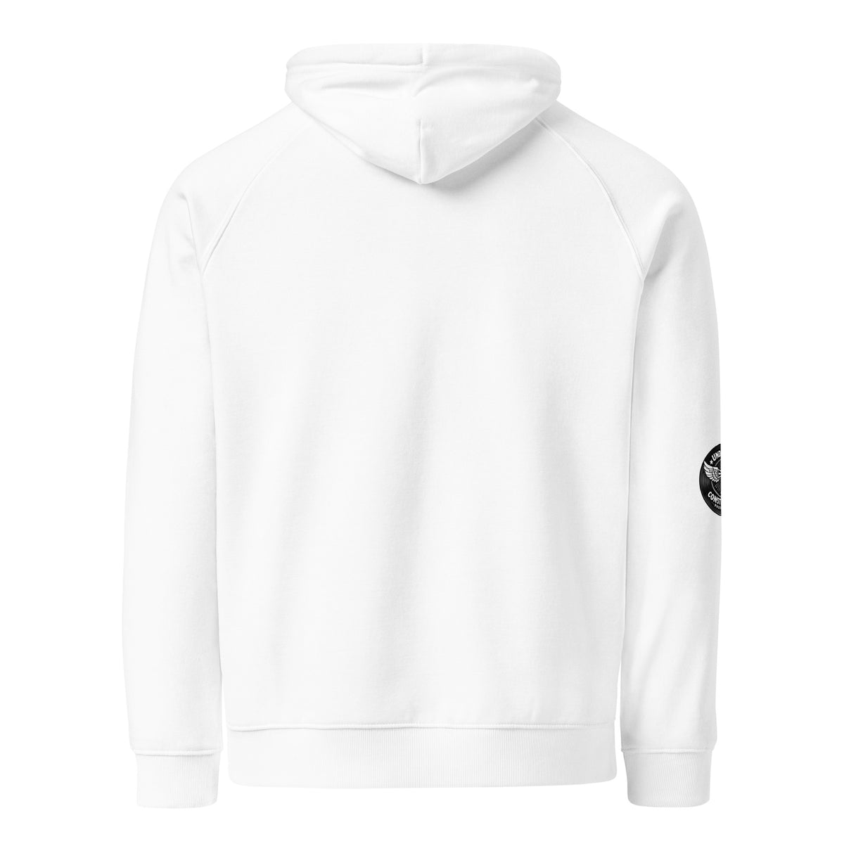 Eco raglan hoodie Buckle Up Butter Cup charcoal melange