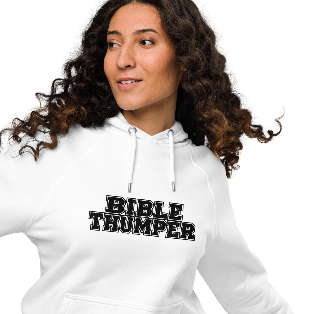 Bible Thumper hoodie white front