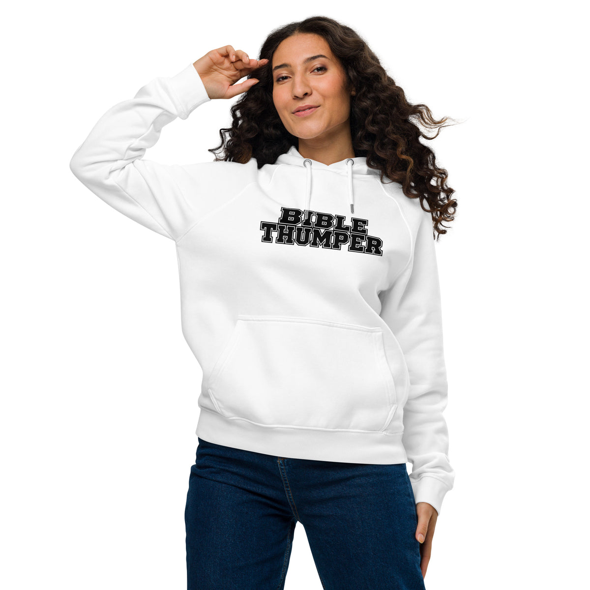 Bible Thumper hoodie white front