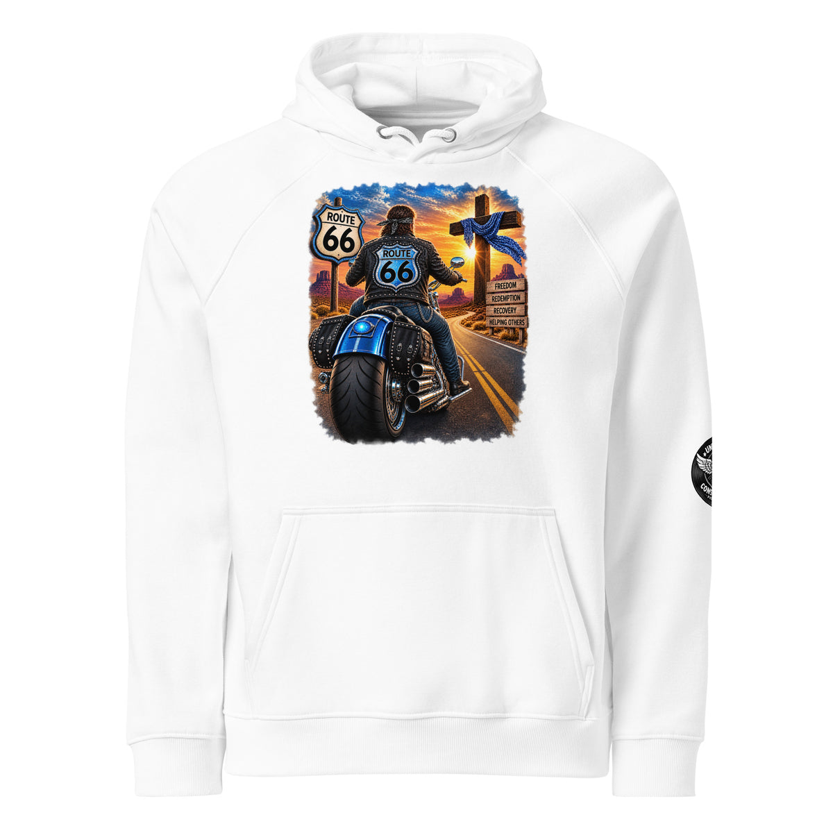 Eco raglan hoodie black unisex front
