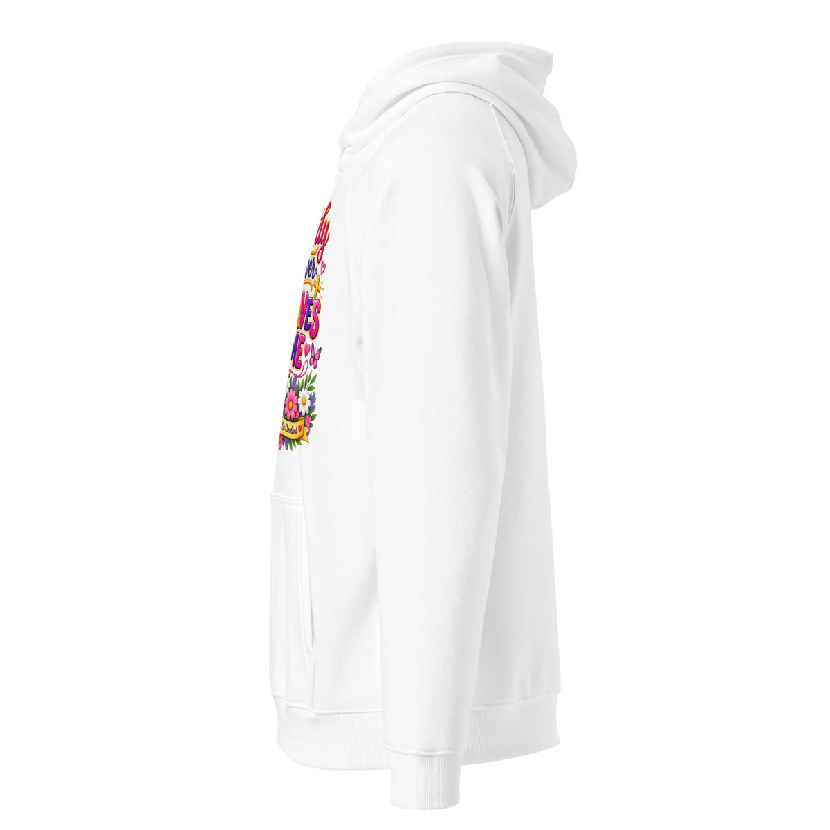 Eco raglan hoodie My Daddy Never Leaves Me back
