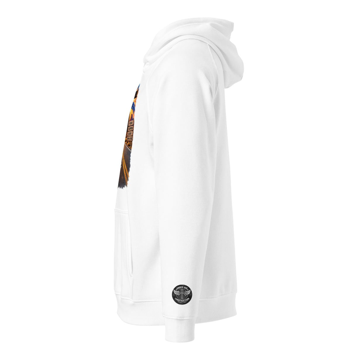 Eco raglan hoodie Route 66 black front